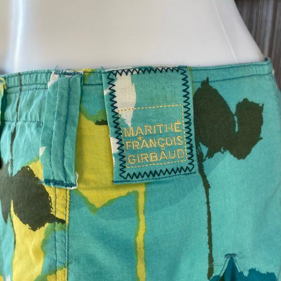 🔥Vintage Marithe Francois Girbaud Floral Full Circle Ruffled Knee Length Skirt - Picture 7 of 16